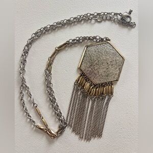 Romolo “Jenn” Hammered Silver and Gold Geometric Pendant Necklace